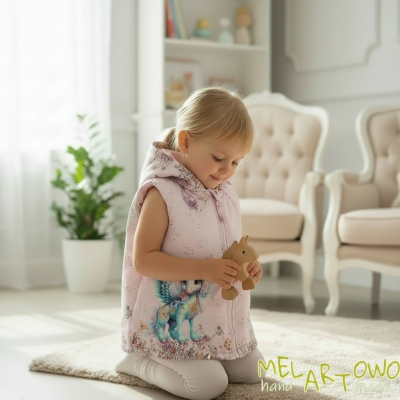 Kamizelka/ bezrękawnik UNICORN pink 98-140 cm 3-9lat