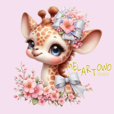 Żyrafa face pink- zestaw poscieli