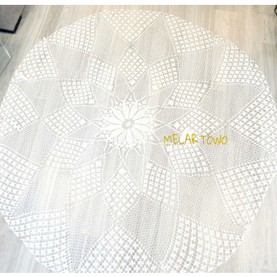 Obrus hand made 190 cm- zrobiony na szydełku