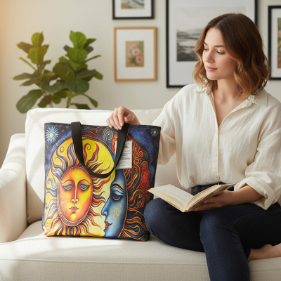 Torebka damska L- SŁOŃCE/ KSIĘŹYC PES