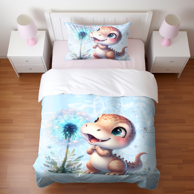 Dinozaur smile blue- zestaw poscieli