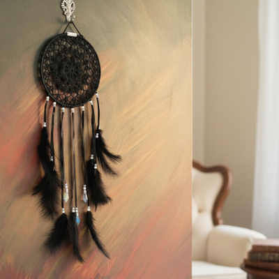 Łapacz snów 20/65 cm BLACK, 3 brylanty