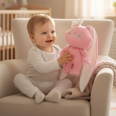 Różowa królica - maskotka, przytulanka z personalizacją