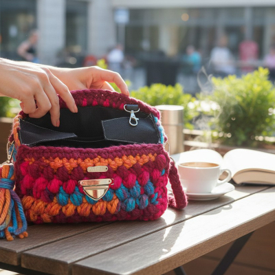 Szydełkowa Torebka „Wiosenna Symfonia Barw”