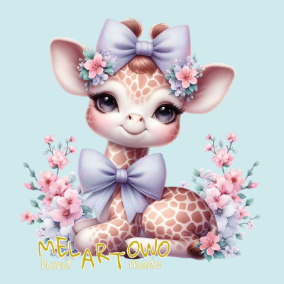 Żyrafa kokarda- zasłona okienna