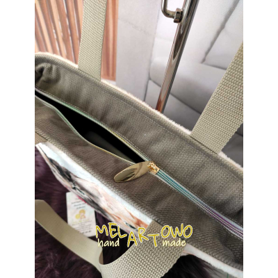 Torebka damska M- KOT/ KOTY kokardki- minky