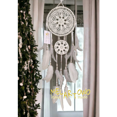 Łapacz snów 20+10/80cm WHITE/grey