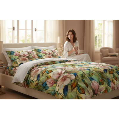 Bukiet magnolii, ogromne kwiaty- zestaw pościeli