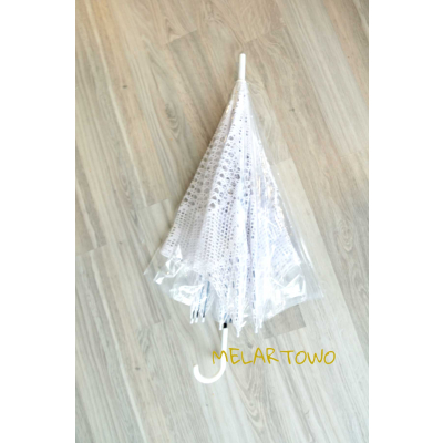 Parasol zrobiony na szydełku 120cm